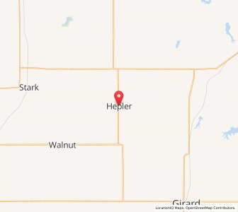 Map of Hepler, Kansas
