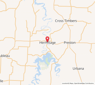 Map of Hermitage, Missouri