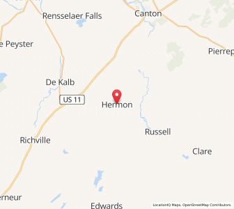 Map of Hermon, New York