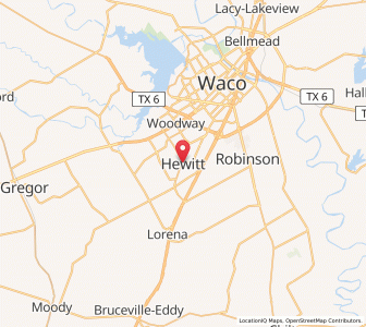 Map of Hewitt, Texas