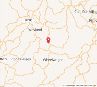 Map of Hi Hat, Kentucky