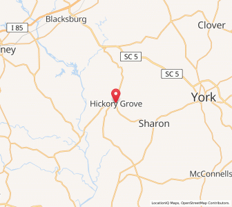 Map of Hickory Grove, South Carolina