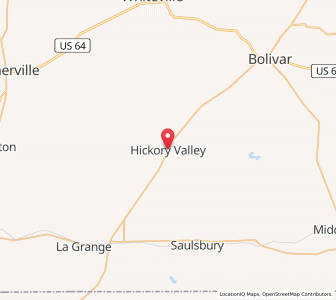 Map of Hickory Valley, Tennessee