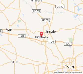 Map of Hideaway, Texas
