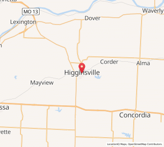 Map of Higginsville, Missouri