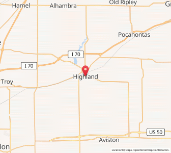 Map of Highland, Illinois