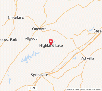 Map of Highland Lake, Alabama