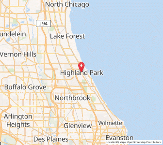 Map of Highland Park, Illinois