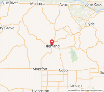 Map of Highland, Wisconsin