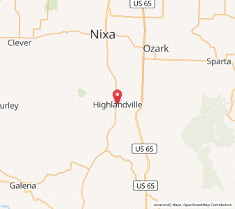 Map of Highlandville, Missouri
