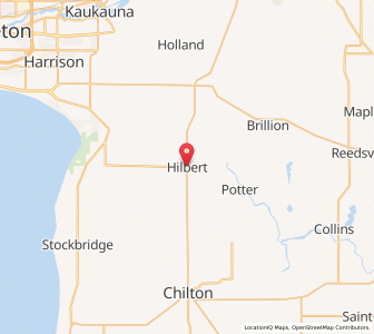 Map of Hilbert, Wisconsin