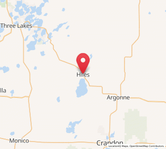 Map of Hiles, Wisconsin