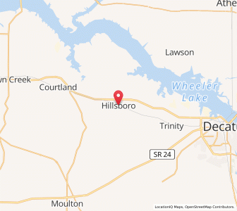 Map of Hillsboro, Alabama