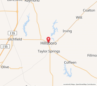 Map of Hillsboro, Illinois