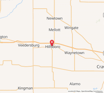 Map of Hillsboro, Indiana