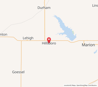 Map of Hillsboro, Kansas