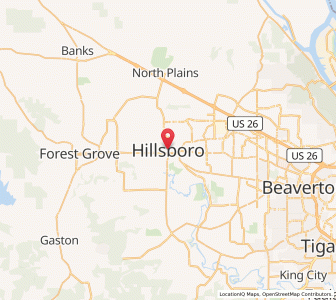 Map of Hillsboro, Oregon