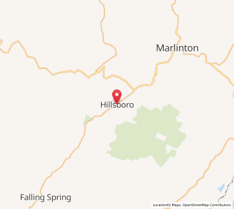 Map of Hillsboro, West Virginia