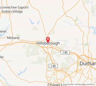 Map of Hillsborough, North Carolina