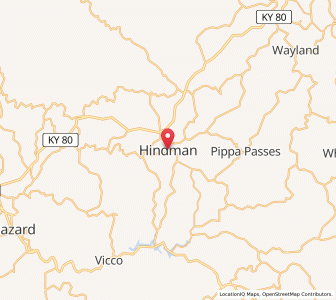 Map of Hindman, Kentucky