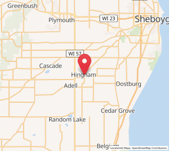 Map of Hingham, Wisconsin