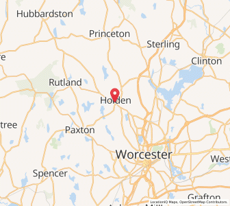 Map of Holden, Massachusetts