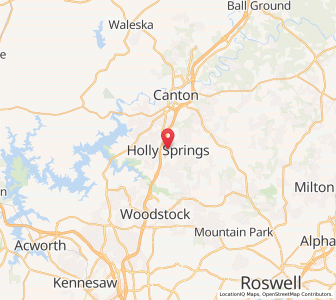 Map of Holly Springs, Georgia