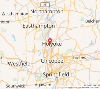 Map of Holyoke, Massachusetts