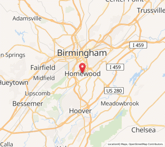 Map of Homewood, Alabama
