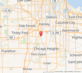 Map of Homewood, Illinois