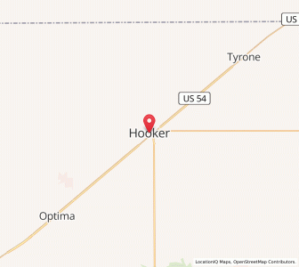 Map of Hooker, Oklahoma