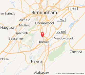 Map of Hoover, Alabama