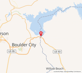 Map of Hoover Dam, Nevada