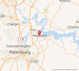 Map of Hopewell, Virginia
