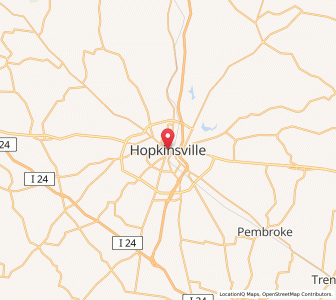 Map of Hopkinsville, Kentucky