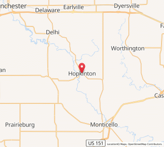 Map of Hopkinton, Iowa