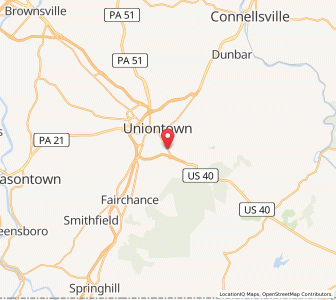 Map of Hopwood, Pennsylvania