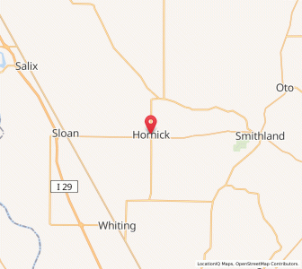 Map of Hornick, Iowa