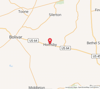 Map of Hornsby, Tennessee