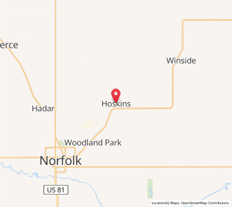 Map of Hoskins, Nebraska