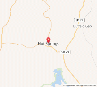 Map of Hot Springs, South Dakota