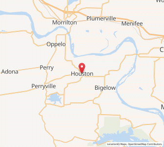 Map of Houston, Arkansas