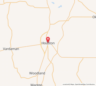 Map of Houston, Mississippi