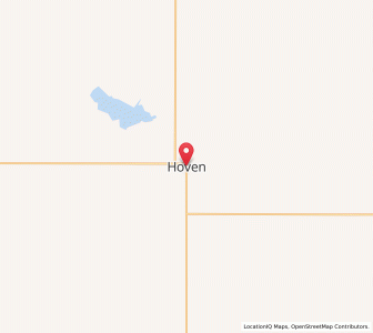 Map of Hoven, South Dakota