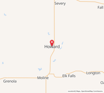 Map of Howard, Kansas