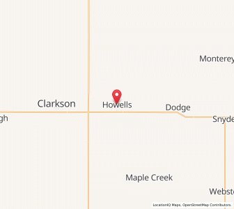 Map of Howells, Nebraska