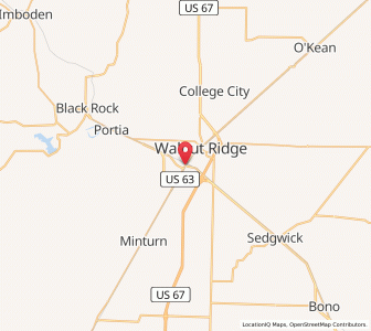 Map of Hoxie, Arkansas