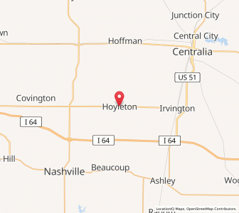 Map of Hoyleton, Illinois