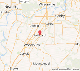 Map of Hubbard, Oregon
