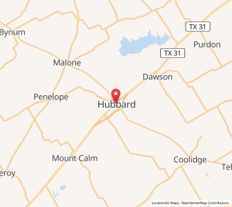 Map of Hubbard, Texas